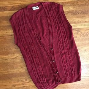 vintage rrrrruss grandpa cardigan sweater vest S women’s cranberry